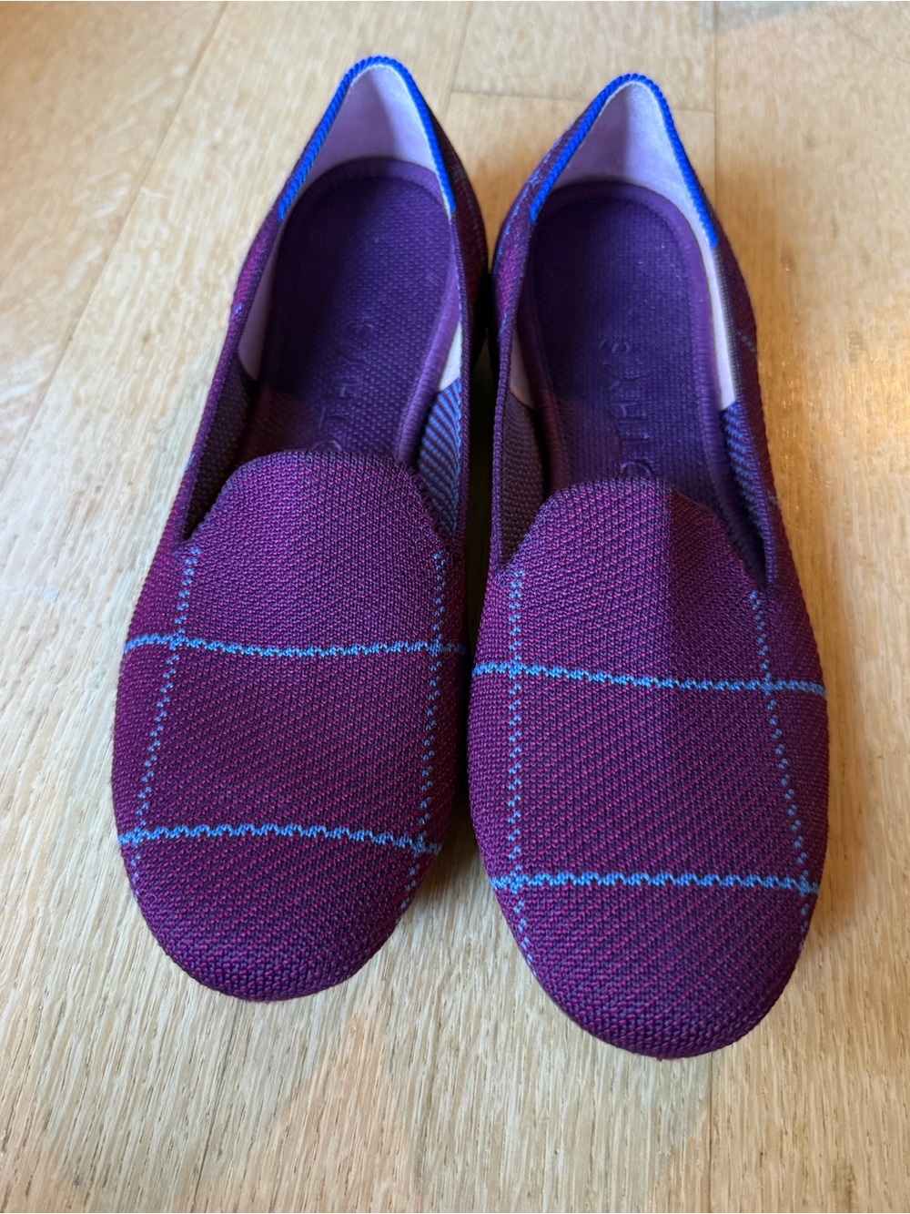 Rothy’s loafers Deep Purple with Blue Trim
